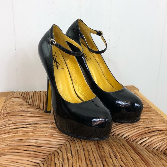 Yves Saint Laurent Shoes - YSL Saint Laurent Tribute Patent Leather Pumps Sz 38